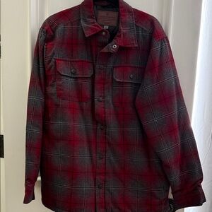 Men's Red and Gray Plaid Jacket
